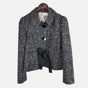 Mac & Jac | Button Up Jacket with Ribbon Tie Waist, M